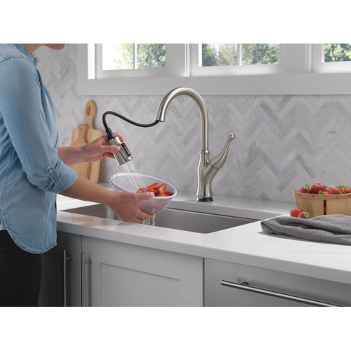 Delta Ophelia Pull Down Sprayer Touch Kitchen Sink Faucet, Touch